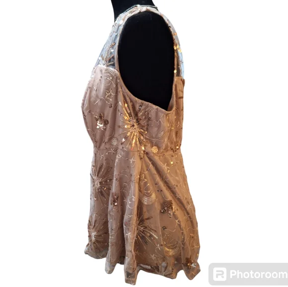 Torrid Tan Floral Embroidered Sleeveless Top - Picture 5 of 16